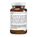 An amber glass supplement bottle with a white cap, showing the back label with directions and text for Oregano P73 Extra Strength.