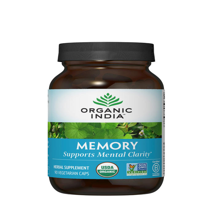 Organic India Memory, 90 veg capsules, front of bottle