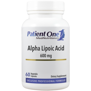 Patient One Alpha Lipoic Acid 600 mg, 60 vegetable capsules, front of bottle