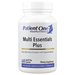 A bottle of Patient One Multi Essentials Plus dietary supplement with 60 liquid veg capsules. The label is white with blue and red text and the company logo 'Patient One MedINutritionals' at the top.