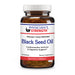 A bottle of Physician's Strength Black Seed Oil dietary supplement, containing 90 softgels, shown on a clean white background.