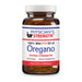 Physician's Strength P73 Oil of Oregano dietary supplement in an amber glass bottle with a white cap and white label featuring red and blue text.