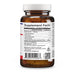A brown supplement bottle with a white cap, showing the back of the label with Supplement Facts, a barcode, and a QR code on a white background.