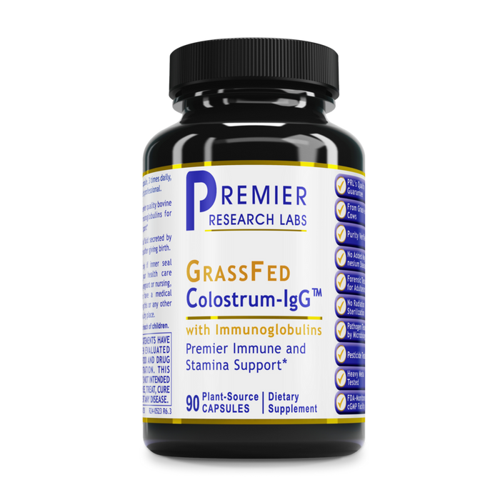 Premier Research Labs Colostrum-IgG 300 mg, 90 capsules, front of bottle