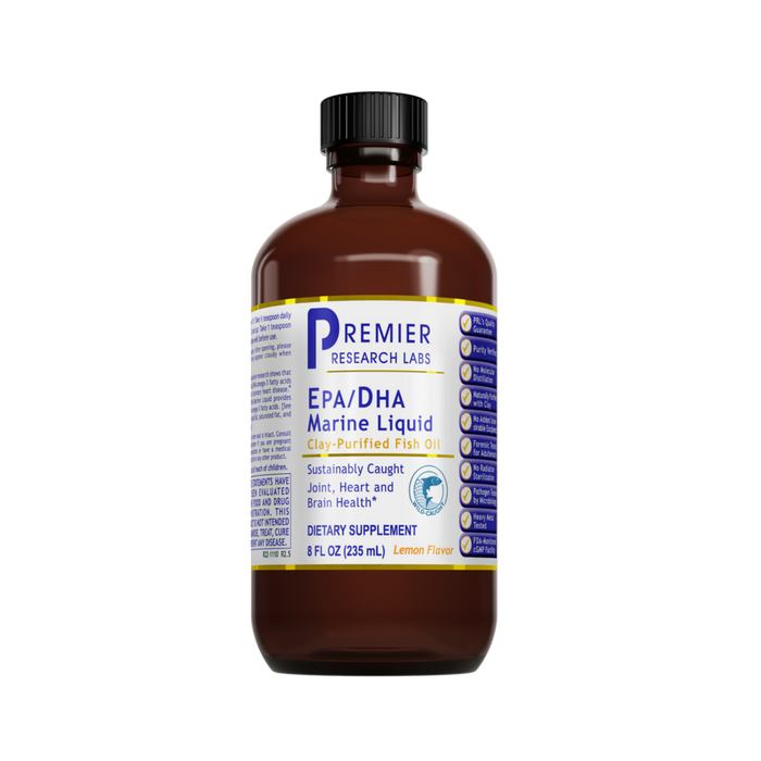 Premier Research Labs EPA/DHA Marine Liquid, 8 oz, front of bottle