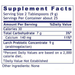 Premier Research Labs Galactan 8 oz supplement facts label