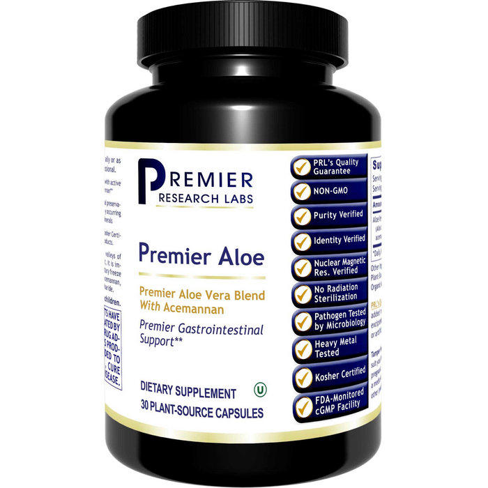 Premier Research Labs Premier Aloe 145 mg, 30 capsules, front of bottle
