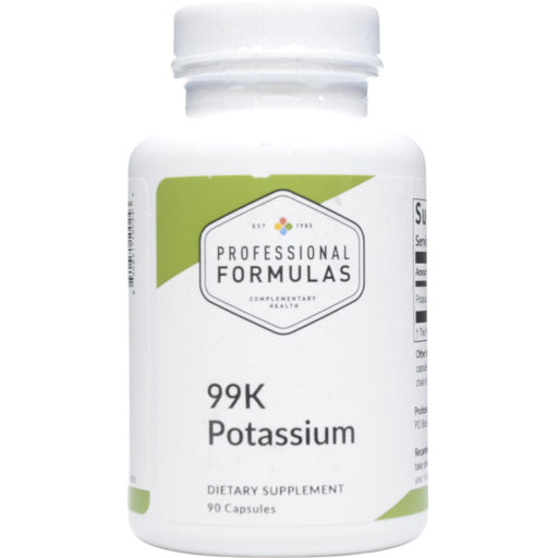 Professional Formulas 99K Potassium, 90 capsules, front of bottle