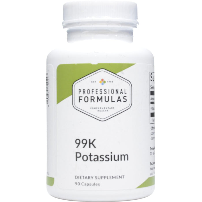 Professional Formulas 99K Potassium, 90 capsules, front of bottle