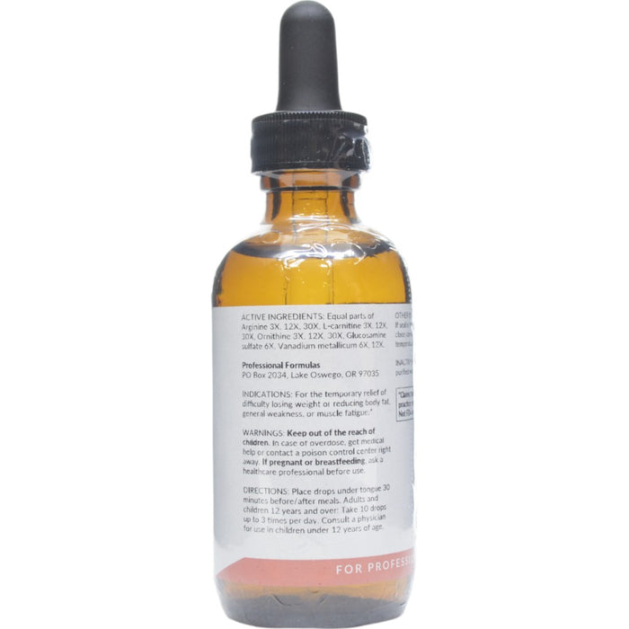 Professional Formulas A-L-O Liquid Drops 2 oz active ingredients label