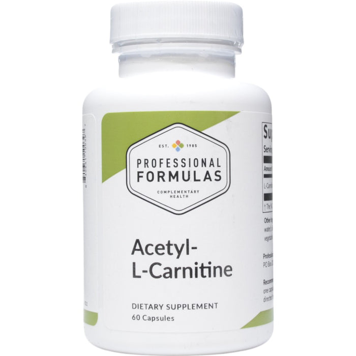 Professional Formulas Acetyl-L-Carnitine 500 mg, 60 capsules, front of bottle