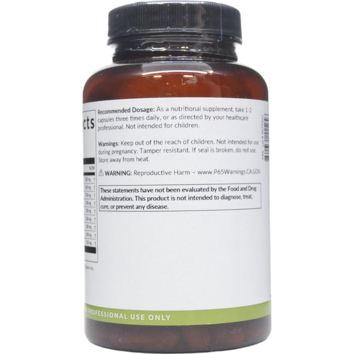 Professional Formulas Adaptogen Support Complex 90 capsules label side panel