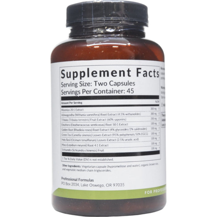 Professional Formulas Adaptogen Support Complex 90 capsules supplement facts label
