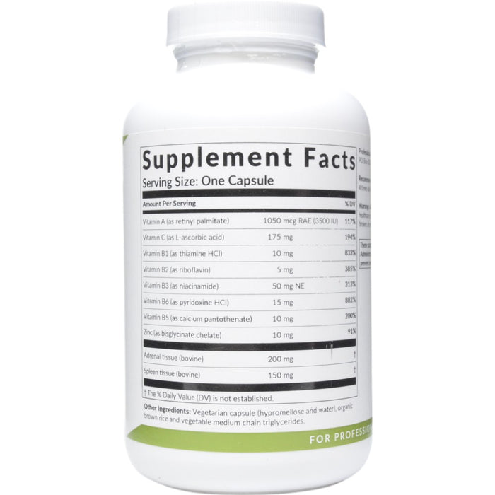 Professional Formulas Adrenal Complex 180 capsules supplement facts label