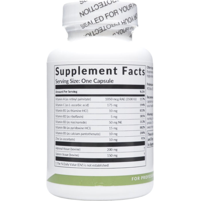 Professional Formulas Adrenal Complex 60 capsules supplement facts label