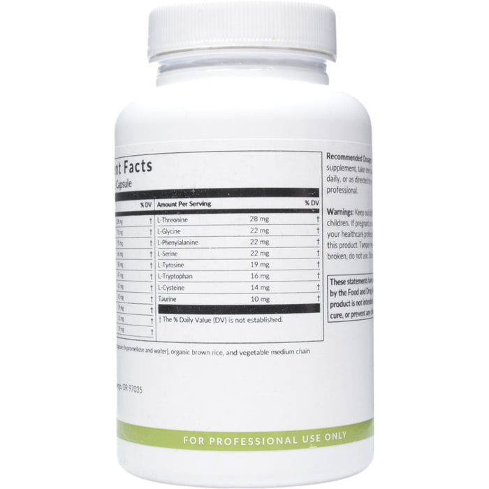 Professional Formulas Amino Acid Complex 90 capsules supplement facts label, continued