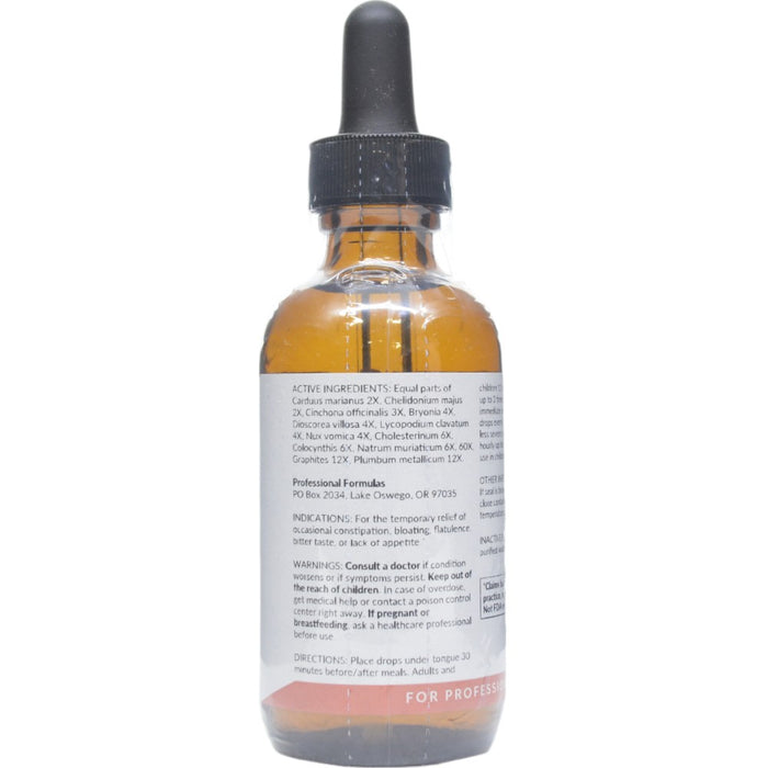 Professional Formulas Anti-Constipation Drops 2 oz active ingredients label