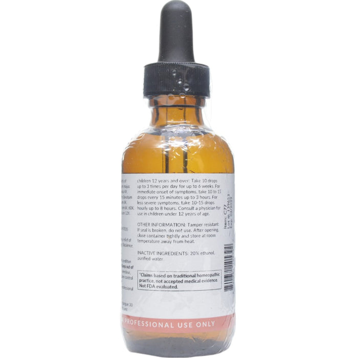 Professional Formulas Anti-Constipation Drops 2 oz directions and inactive ingredients label