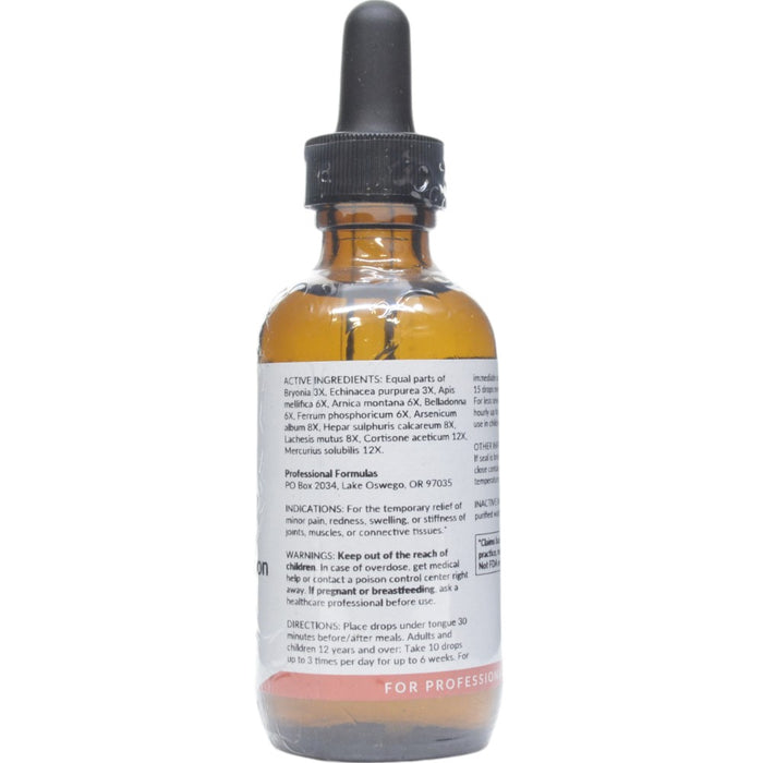 Professional Formulas Anti-Inflammation Drops 2 oz active ingredients label