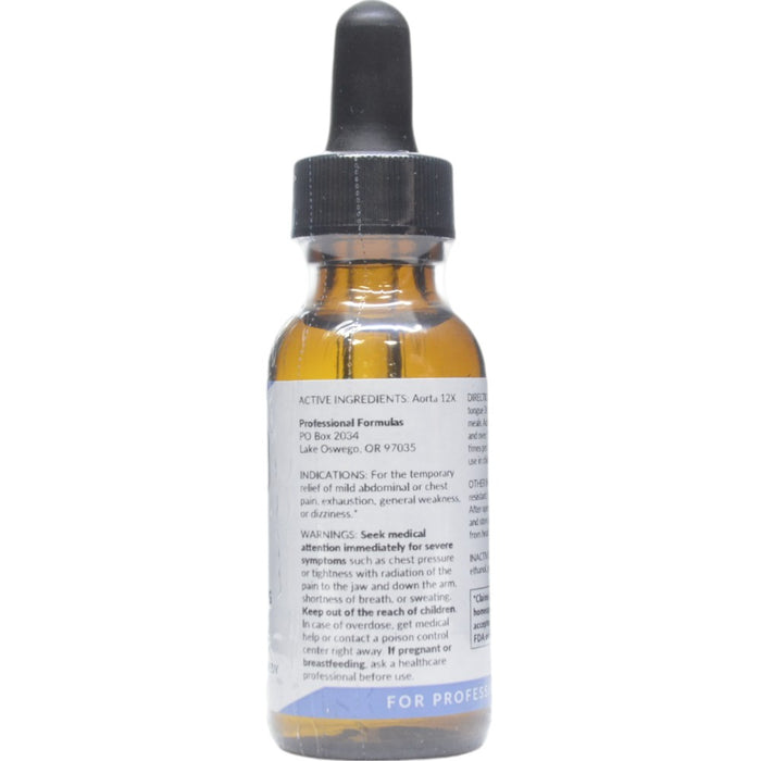 Professional Formulas Aorta Drops 1 oz active ingredients label