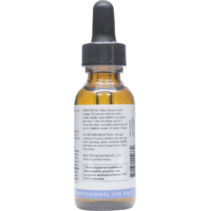 Professional Formulas Aorta Drops 1 oz directions and inactive ingredients label