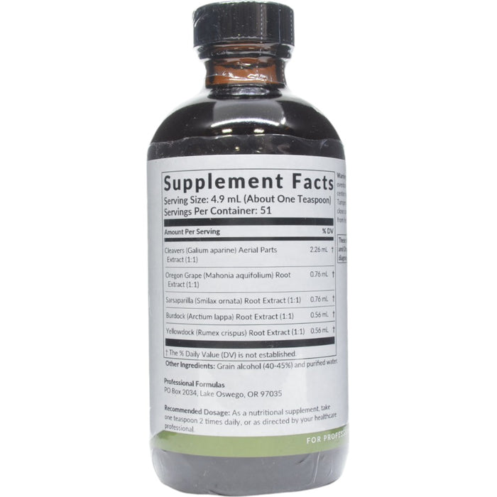 Professional Formulas Arctium Complex 8.4 oz supplement facts label