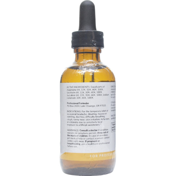 Professional Formulas Artificial Sweetener Detox 2 oz active ingredients label