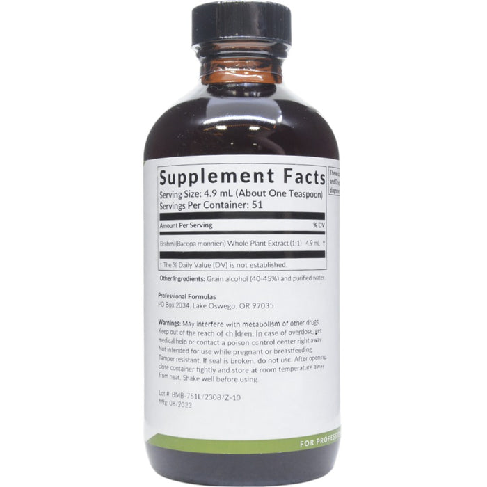 Professional Formulas Bacopa (Bacopa monnieri) 8.4 oz supplement facts label