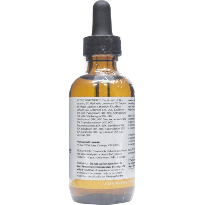 Professional Formulas Bacterial Immune Stimulator 2 oz active ingredients label