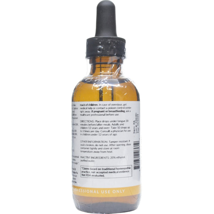 Professional Formulas Bacterial Immune Stimulator 2 oz directions and inactive ingredients label