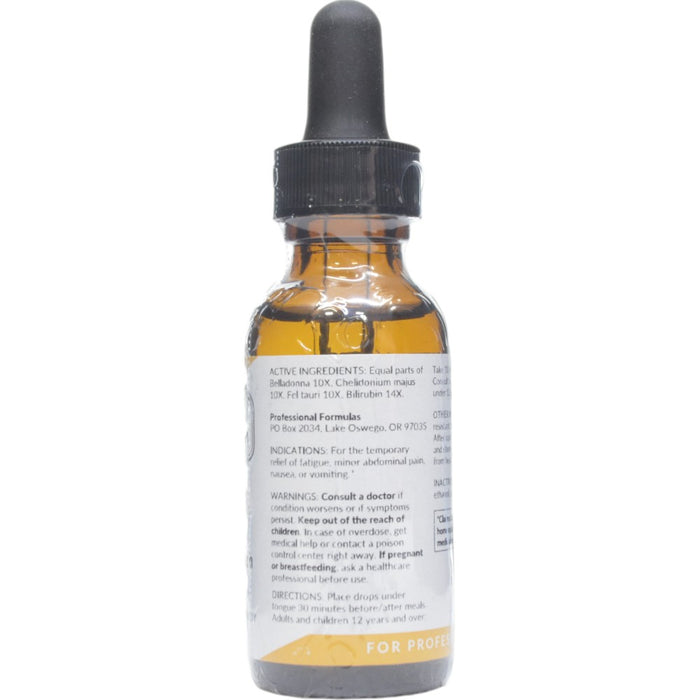Professional Formulas Bile Acids Combination 1 oz active ingredients label