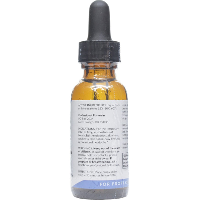 Professional Formulas Bone Marrow Drops 1 oz active ingredients label
