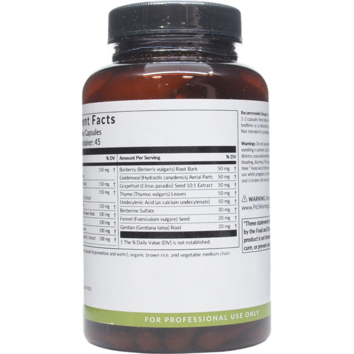 Professional Formulas Botanifuge 90 capsules supplement facts label, continued
