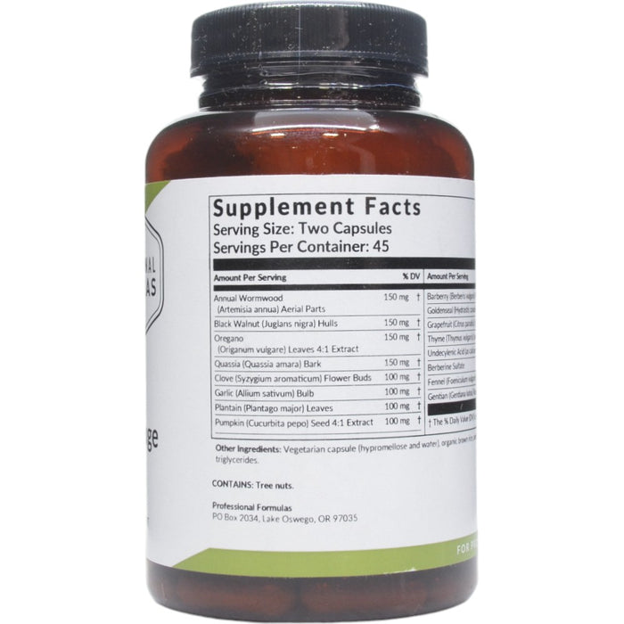 Professional Formulas Botanifuge 90 capsules supplement facts label