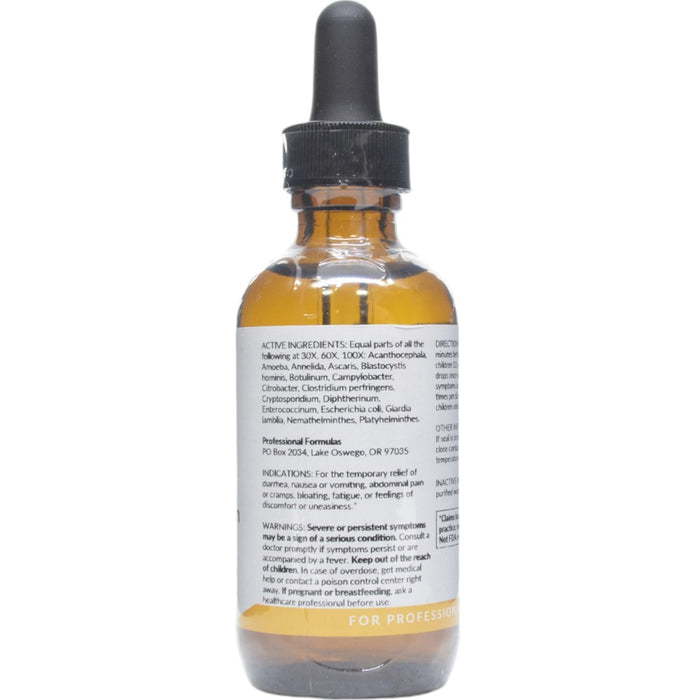 Professional Formulas Bowel Pathogen Nosode 2 oz active ingredients label