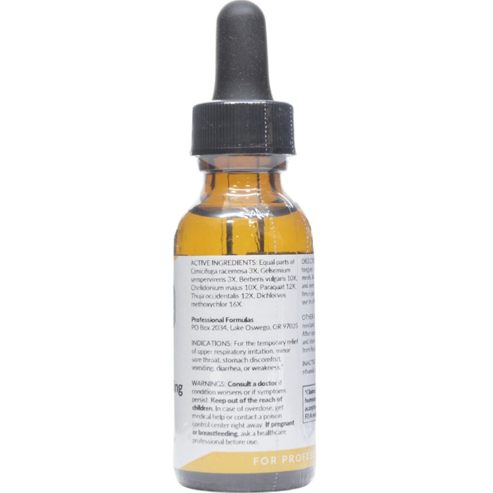 Professional Formulas Bridged Chlorinated Ring Combination 1 oz active ingredients label