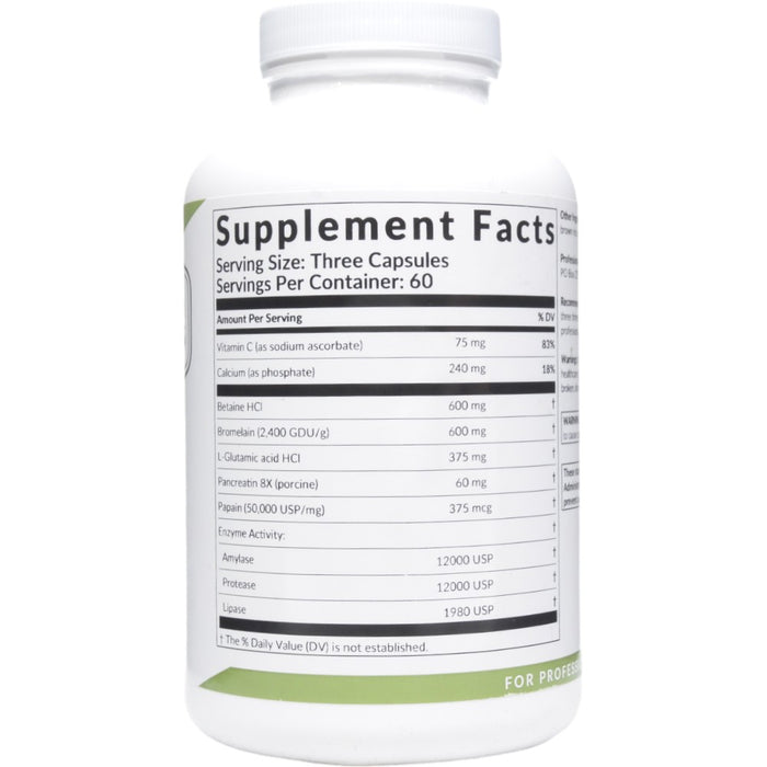 Professional Formulas Bromelain Papain 180 capsules supplement facts label