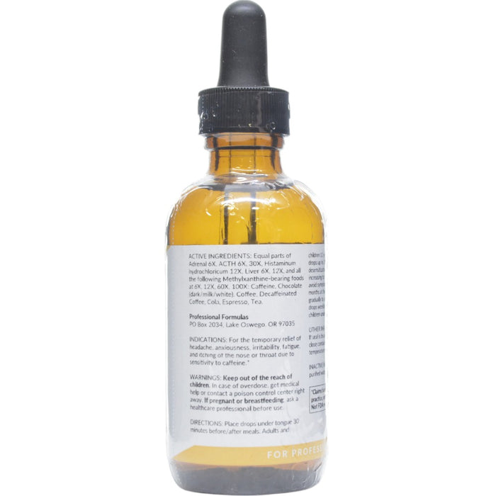 Professional Formulas Caffeine Mix 2 oz active ingredients label