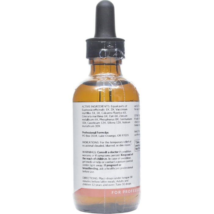 Professional Formulas Cataract Drops 2 oz active ingredients label