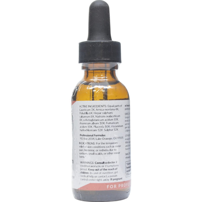 Professional Formulas Causticum Combination 1 oz active ingredients label