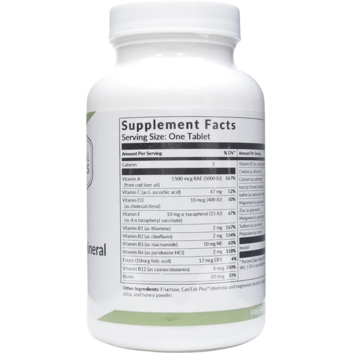 Professional Formulas Chewable Vitamin Mineral Complex 90 tablets supplement facts label