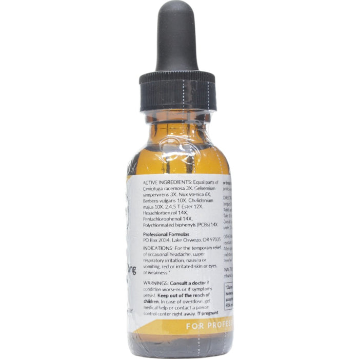 Professional Formulas Chlorinated Rings Combination 1 oz active ingredients label