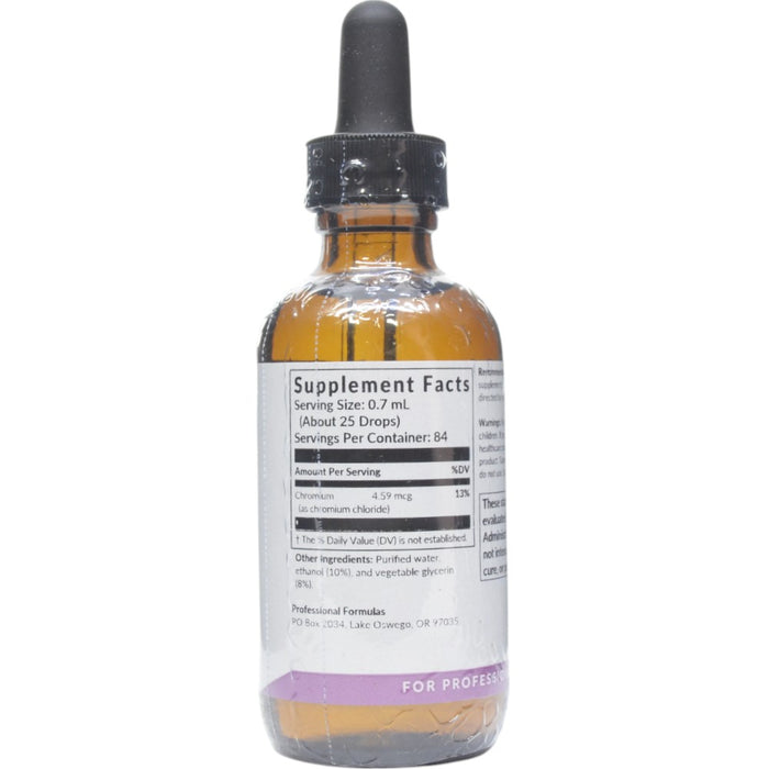Professional Formulas Chromium Oligo 2 oz supplement facts label