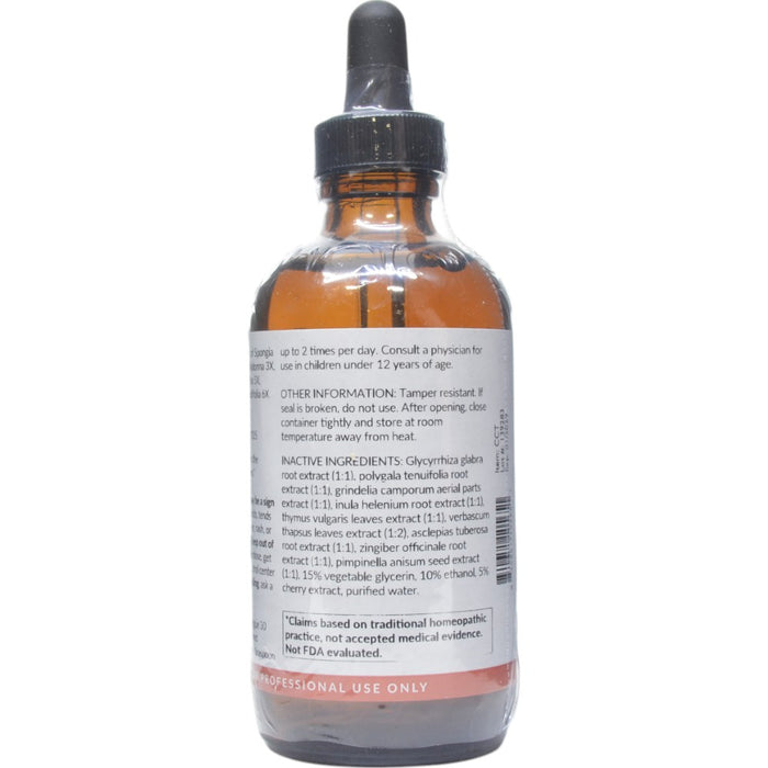 Professional Formulas Cough Tonic 4 oz directions and inactive ingredients label