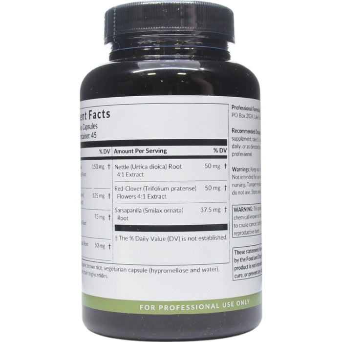 Professional Formulas DermaTone 90 capsules supplement facts label, continued