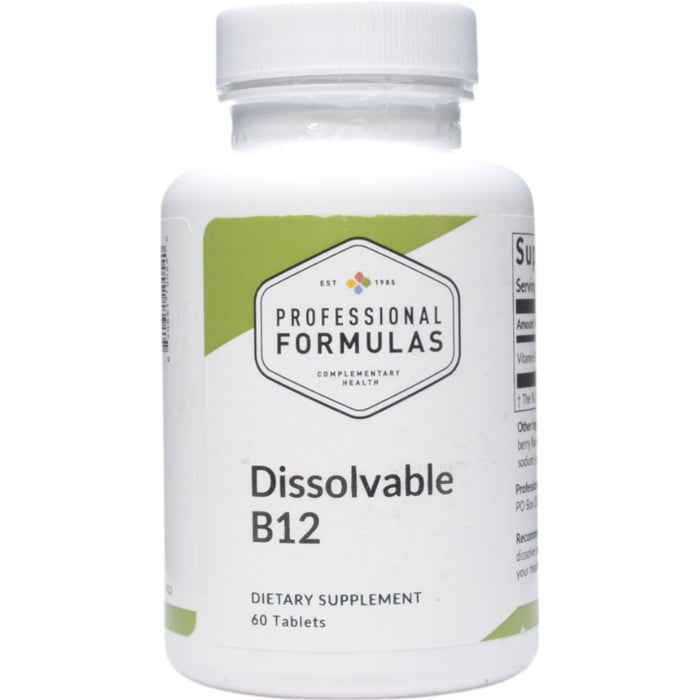 Professional Formulas Dissolvable B12, 60 tablets, front of bottle