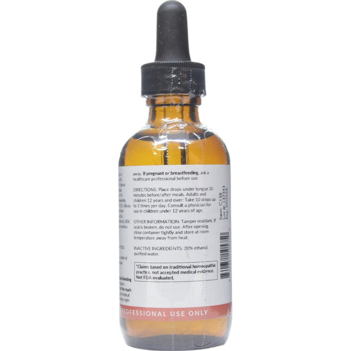 Professional Formulas Dysfunctional Bleeding Drops 2 oz directions and inactive ingredients label