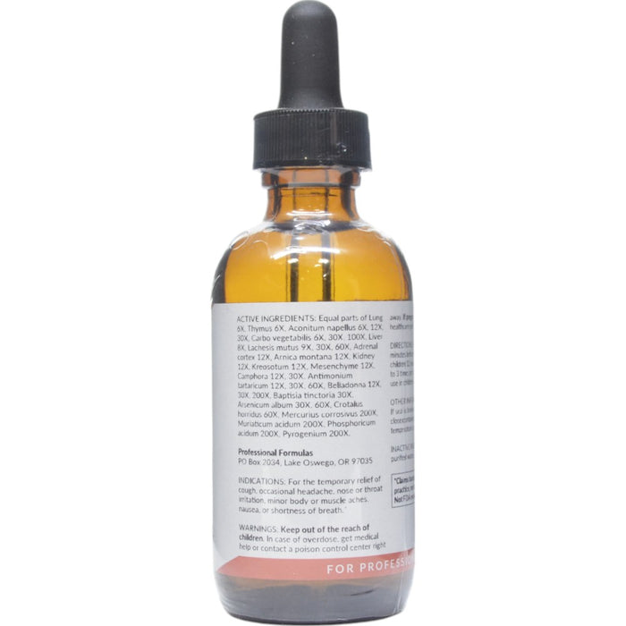 Professional Formulas Endotoxin Terrain Drops 2 oz active ingredients label