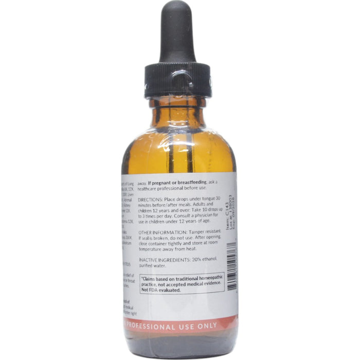 Professional Formulas Endotoxin Terrain Drops 2 oz directions and inactive ingredients label