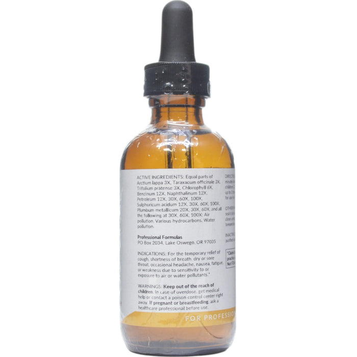 Professional Formulas Enviro Detox 2 oz active ingredients label